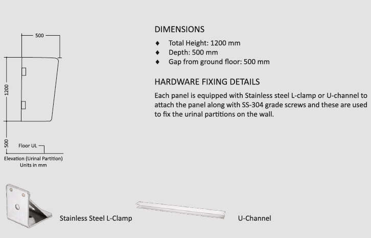 Closet Urinal panel Hardware